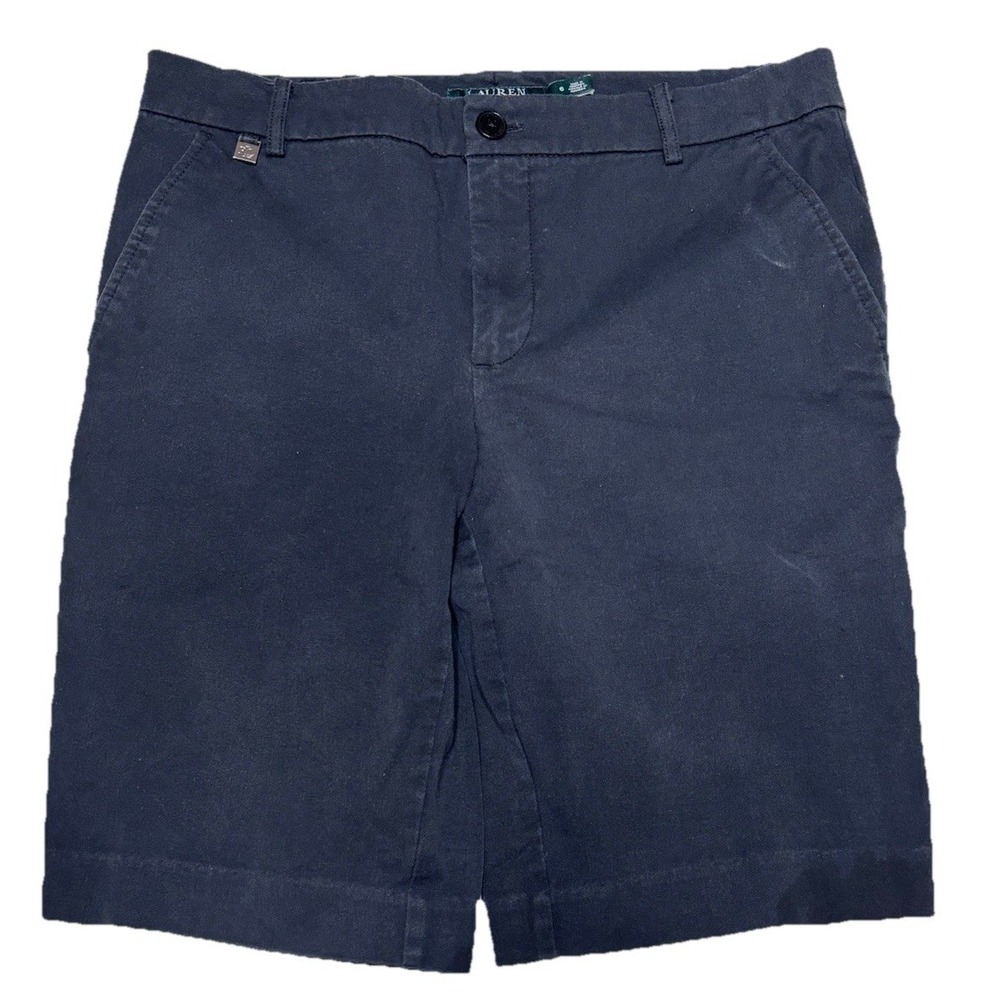 Lauren Ralph Lauren Shorts Women's Black Flat Front Bermuda Sz 6 - NWT